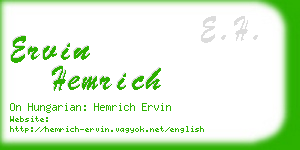 ervin hemrich business card